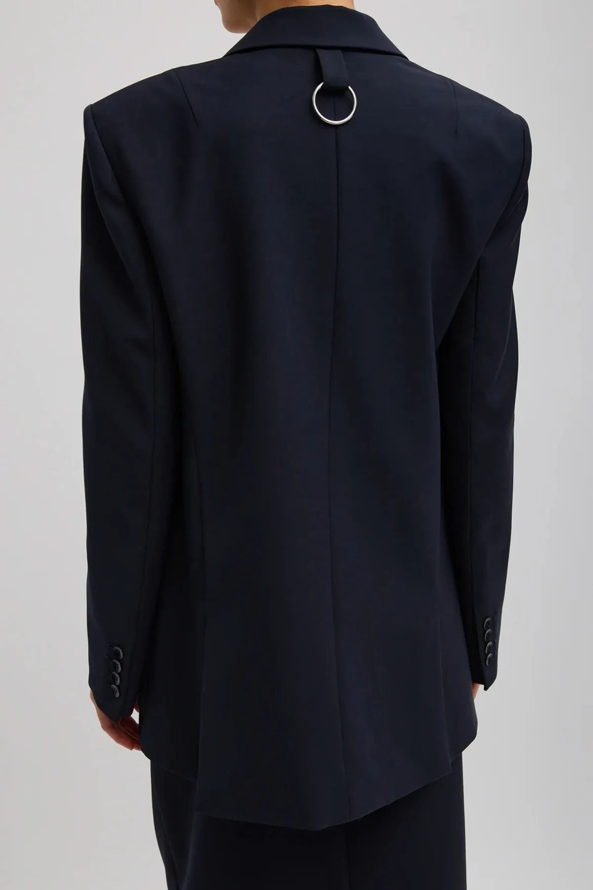 Tibi Tropical Wool Max Blazer - Navy