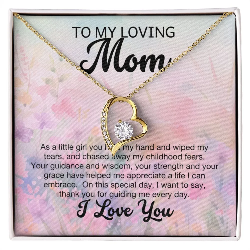 To My Mom Gift Thank You For Guiding Me Forever Love Necklace from Daughter or Son