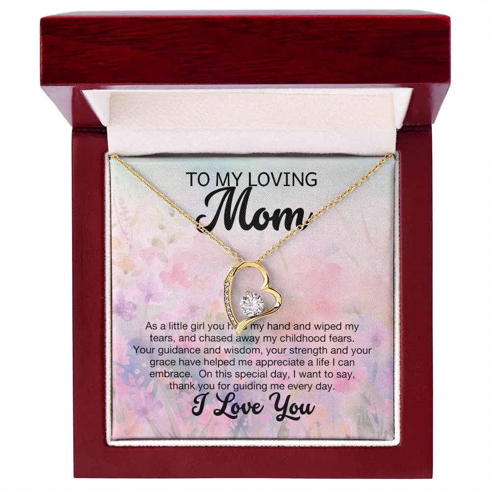 To My Mom Gift Thank You For Guiding Me Forever Love Necklace from Daughter or Son