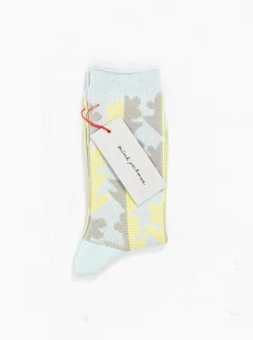 Twin Flower Socks Light Blue