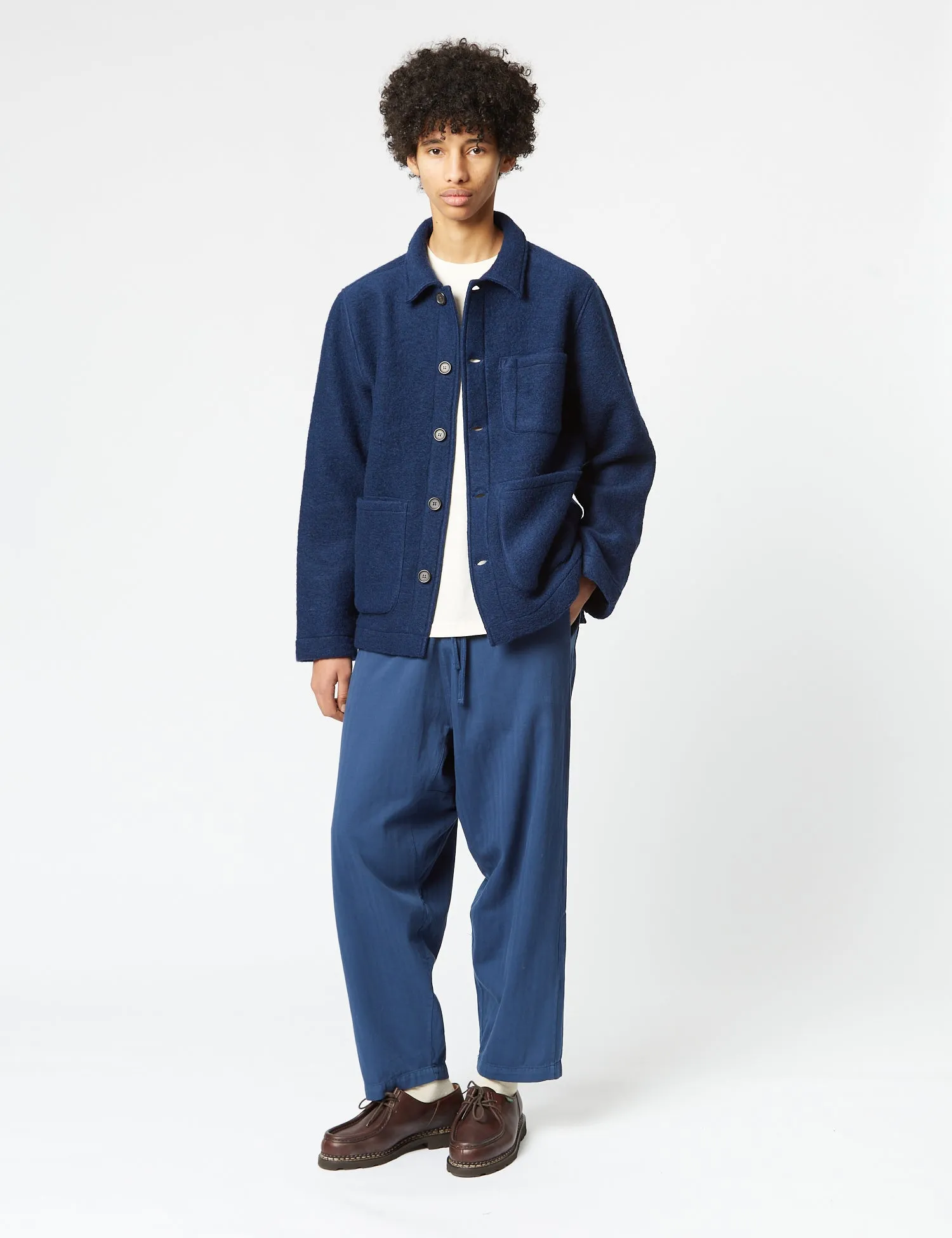 Universal Works Field Jacket (Wool) - Indigo Blue