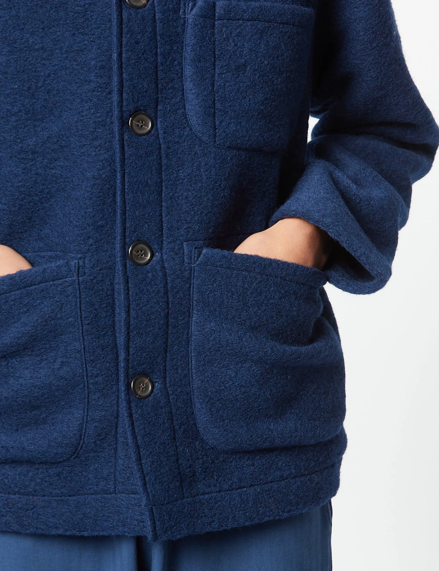 Universal Works Field Jacket (Wool) - Indigo Blue