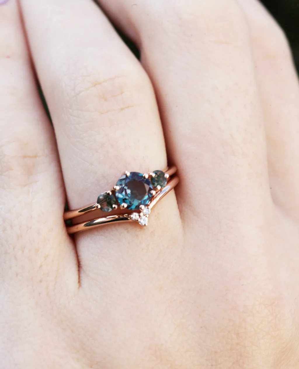 Vania Alexandrite Ring Set