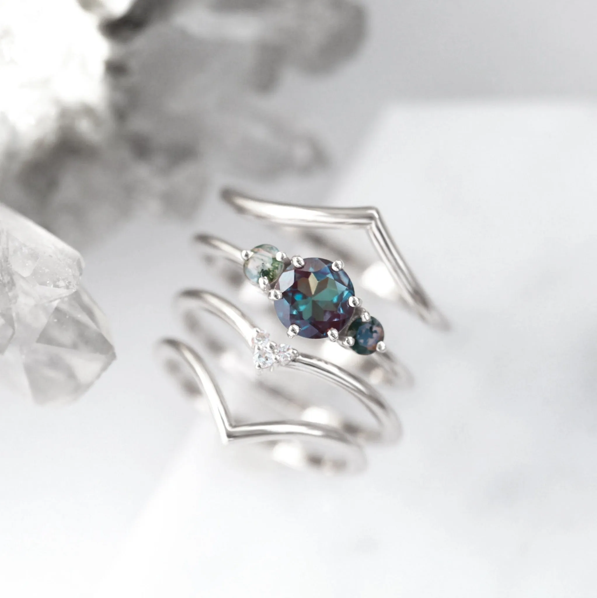 Vania Alexandrite Ring Set