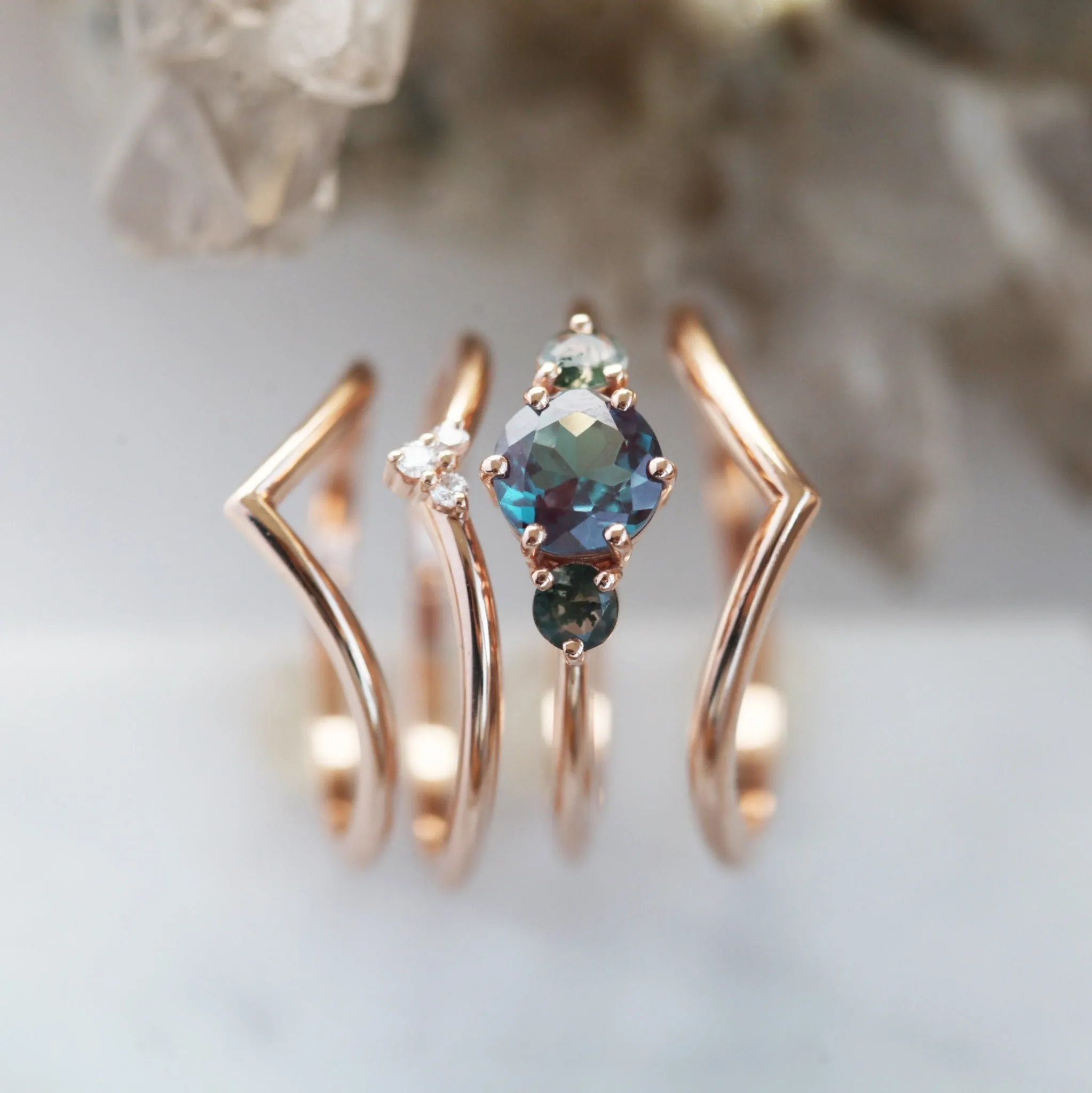 Vania Alexandrite Ring Set