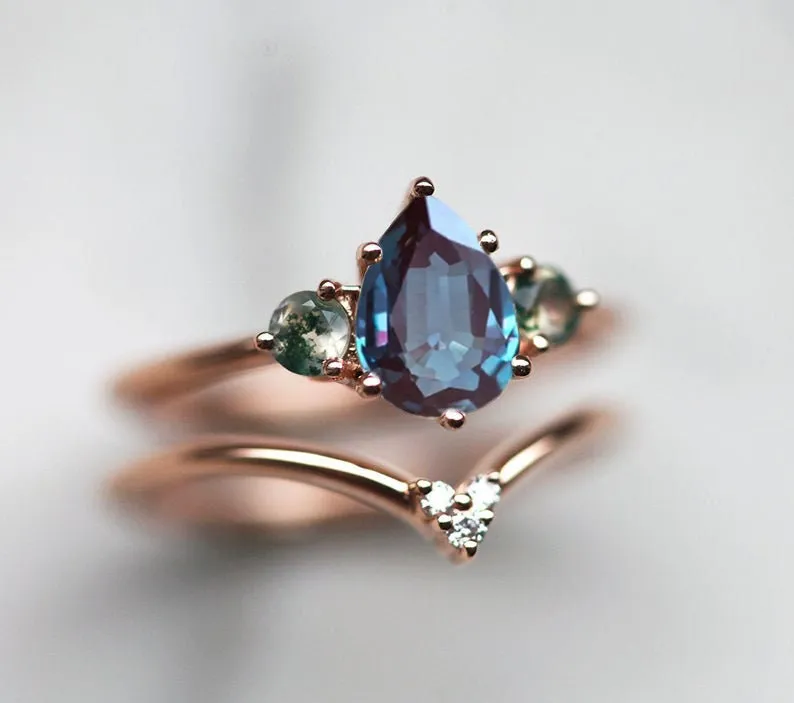 Vania Alexandrite Ring Set