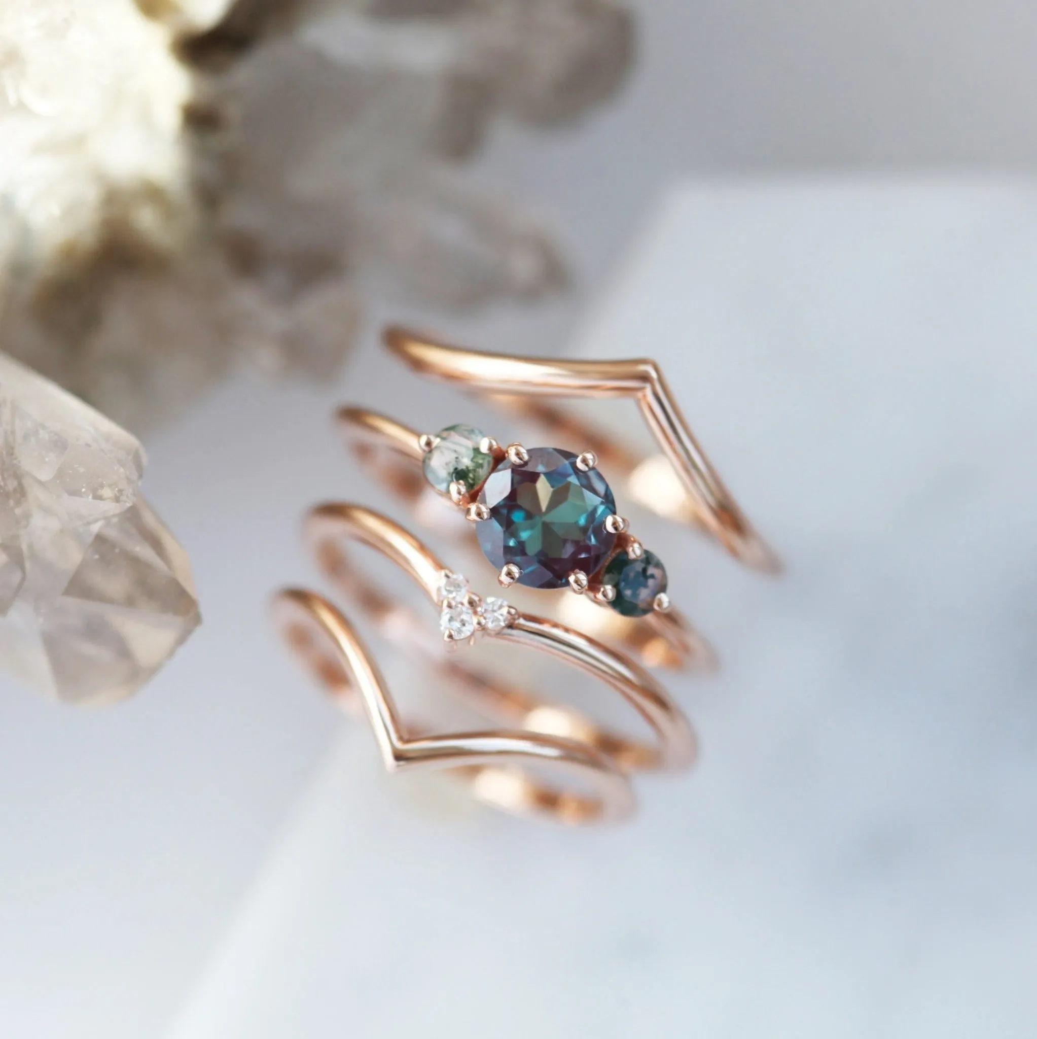 Vania Alexandrite Ring Set