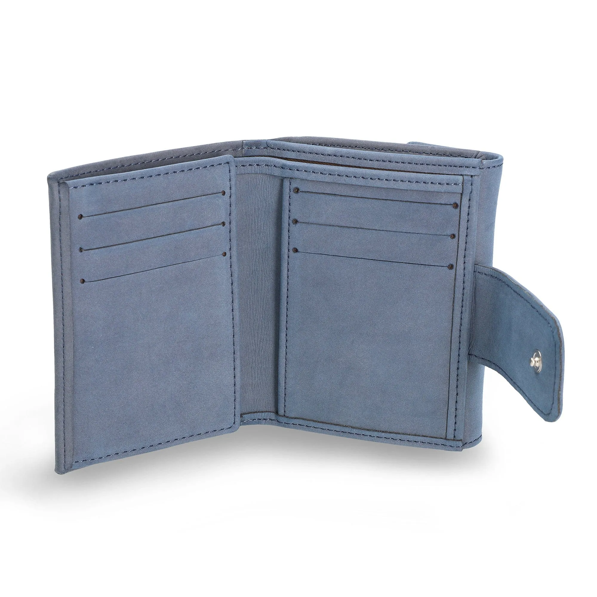 Vene Vegan Leather Bifold Coin Wallet | Blue