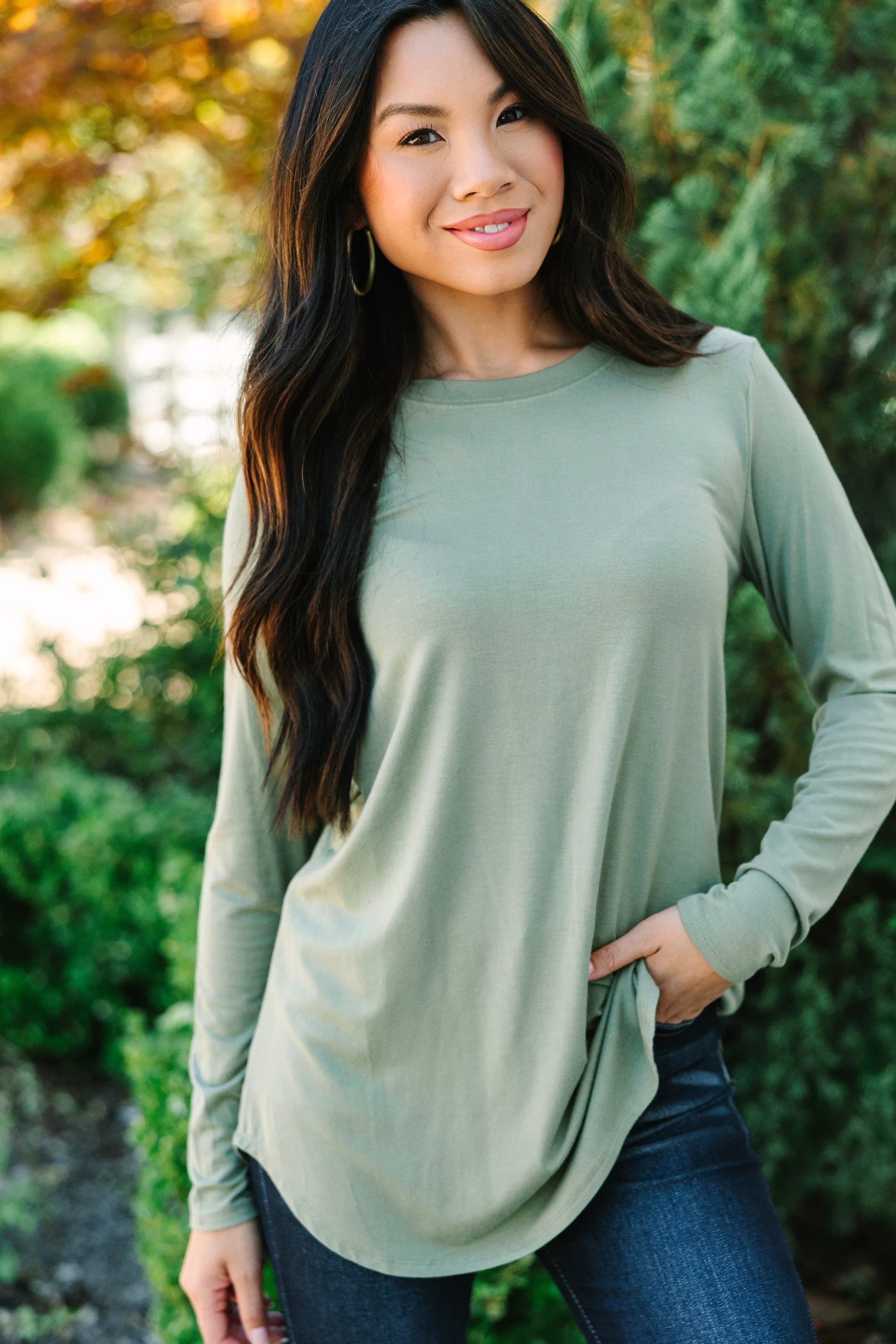 Won't Let You Down Olive Green Classic Top